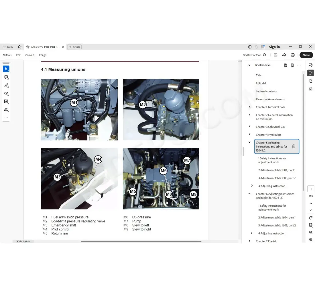 Atlas Terex Excavator 1504 1604 LC service manual